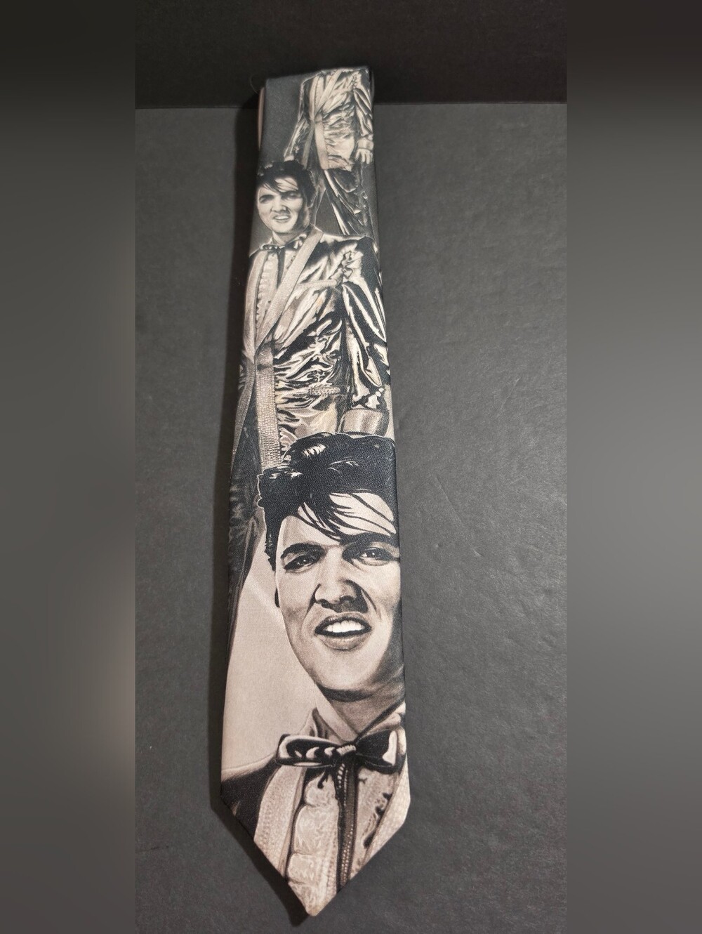 Ralph Marlin Black and Cream Elvis Portrait Tie